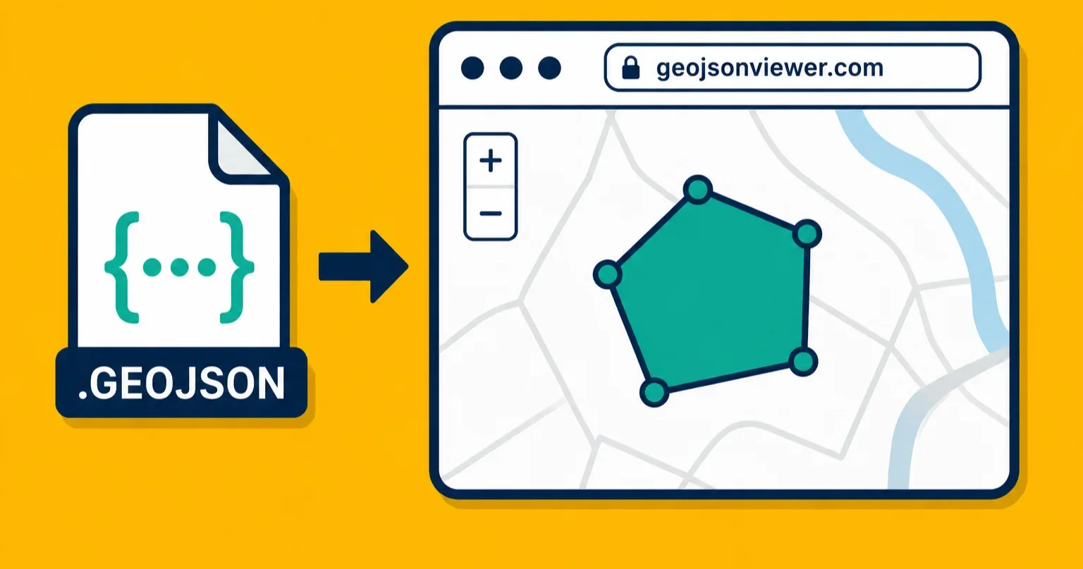 A GeoJSON file being viewed on an interactive map in a browser window.